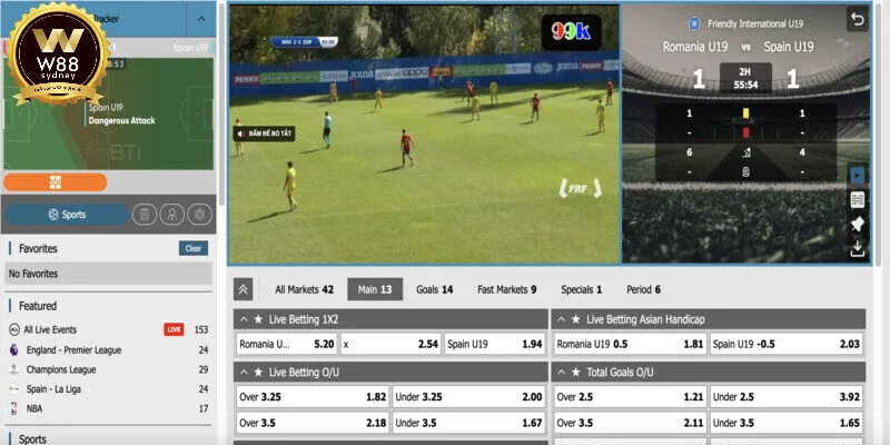 Giới thiệu về tính năng live streaming W88