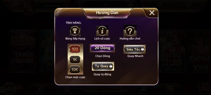 Lựa chọn mức cược thấp để làm quen với game