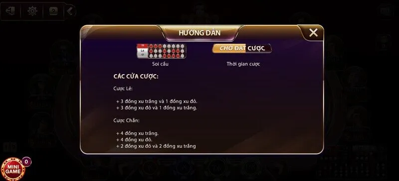 Các cửa cược trong xóc đĩa MD5