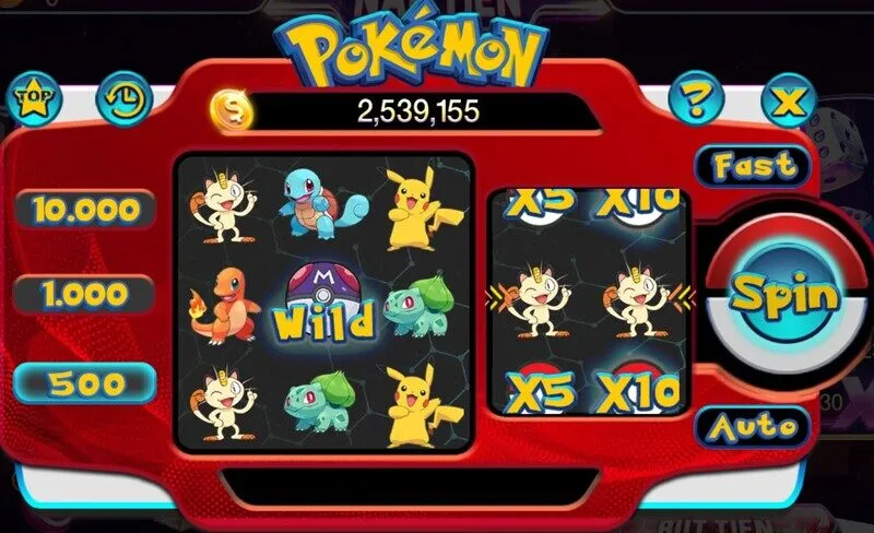 Mini game Pokemon với các biểu tượng quen thuộc