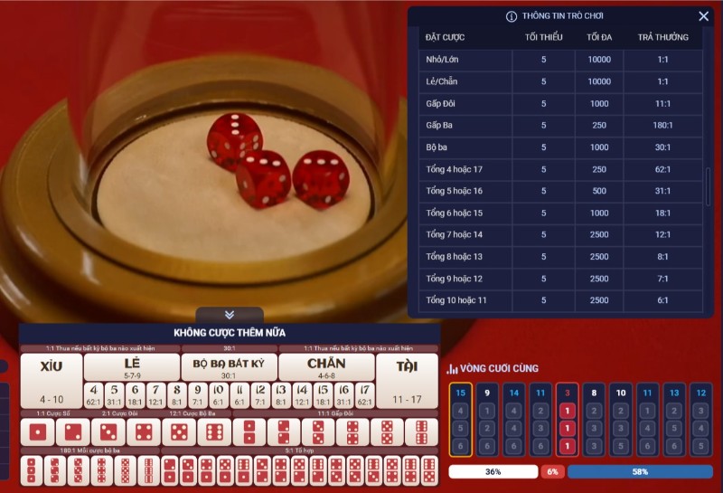 Sic bo livestream W88